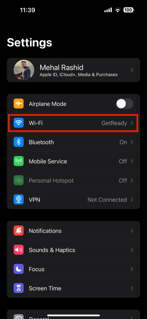 geoPlugin’s screenshot of iPhone settings.